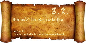 Borbáth Krisztofer névjegykártya