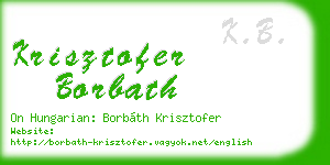 krisztofer borbath business card